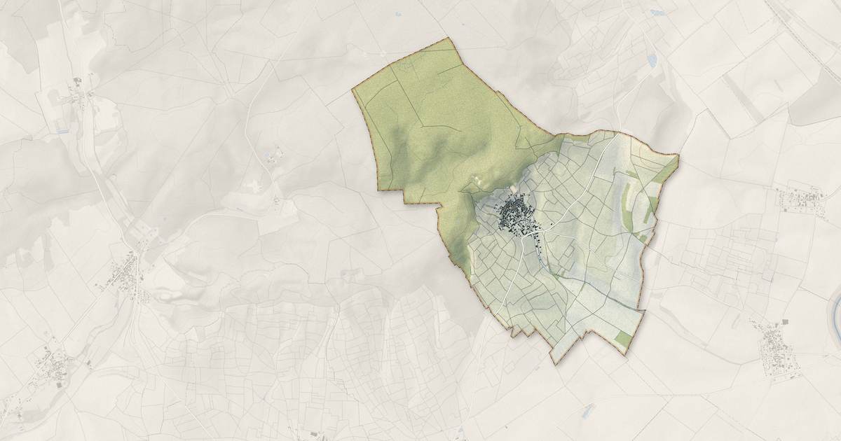 Portrait cartographique de Trépail : relief, eau, forêts, bâti et voies, calculés à partir des données de l'IGN