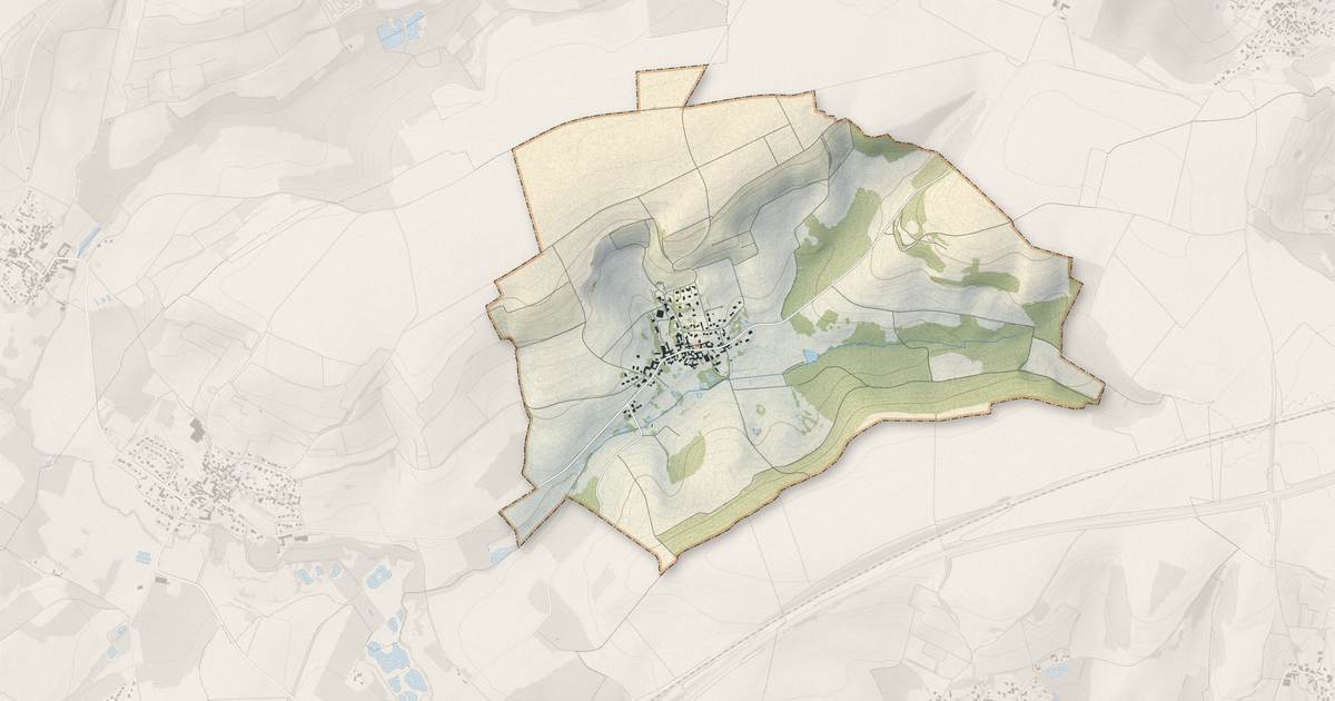 Portrait cartographique de Treslon : relief, eau, forêts, bâti et voies, calculés à partir des données de l'IGN