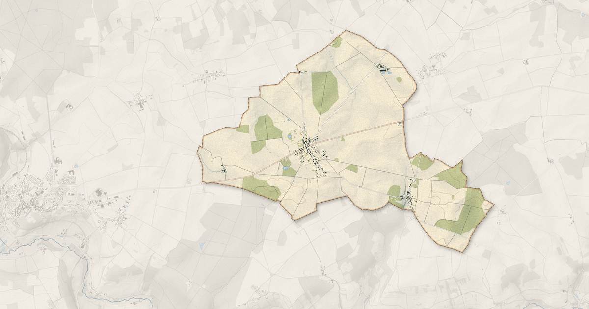 Portrait cartographique de Vauchamps : relief, eau, forêts, bâti et voies, calculés à partir des données de l'IGN