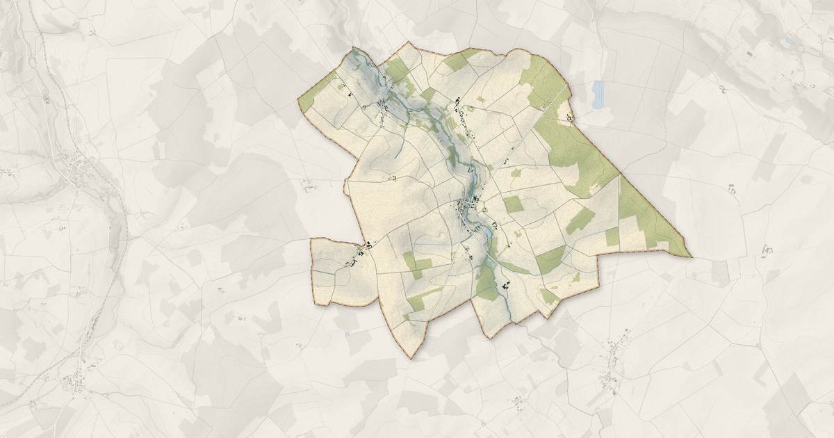 Portrait cartographique de Verdon : relief, eau, forêts, bâti et voies, calculés à partir des données de l'IGN