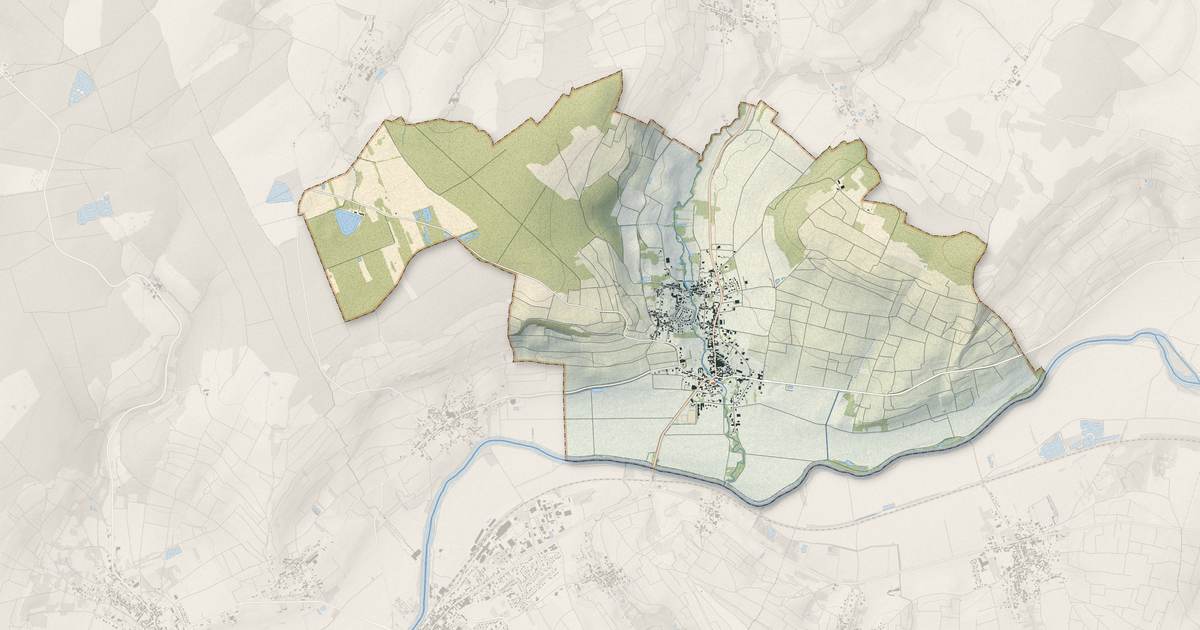 Portrait cartographique de Verneuil : relief, eau, forêts, bâti et voies, calculés à partir des données de l'IGN