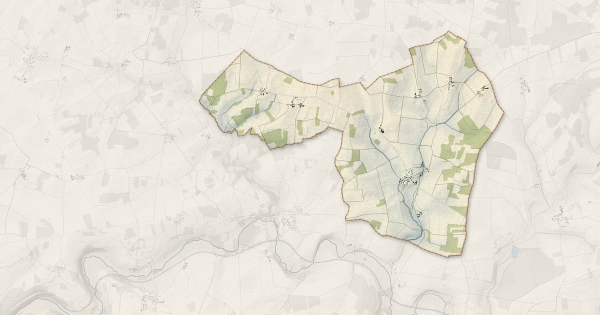 Portrait cartographique de Le Vézier : relief, eau, forêts, bâti et voies, calculés à partir des données de l'IGN