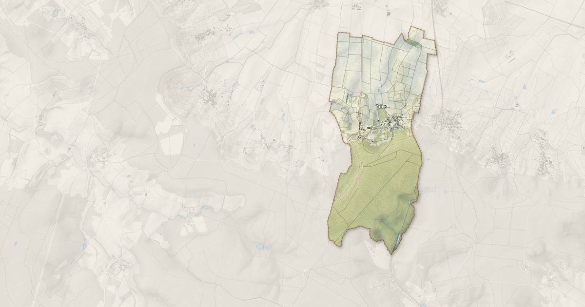 Portrait cartographique de Villers-Allerand : relief, eau, forêts, bâti et voies, calculés à partir des données de l'IGN