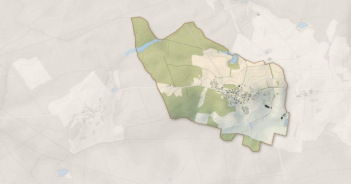 Portrait cartographique de Villers-aux-Bois : relief, eau, forêts, bâti et voies, calculés à partir des données de l'IGN