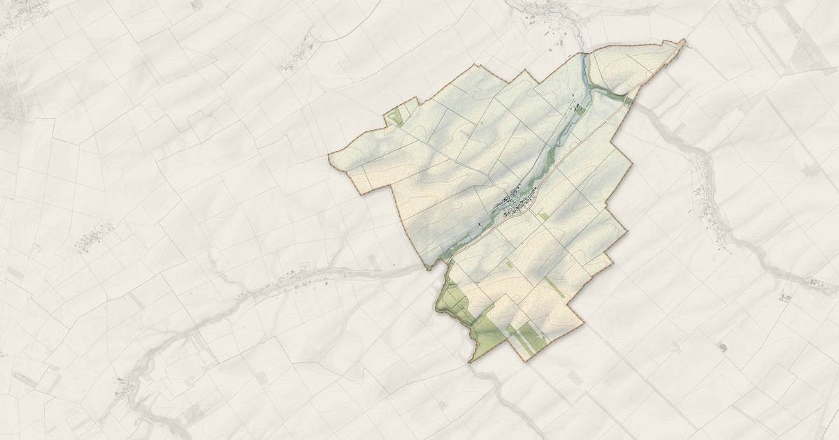 Portrait cartographique de Villeseneux : relief, eau, forêts, bâti et voies, calculés à partir des données de l'IGN