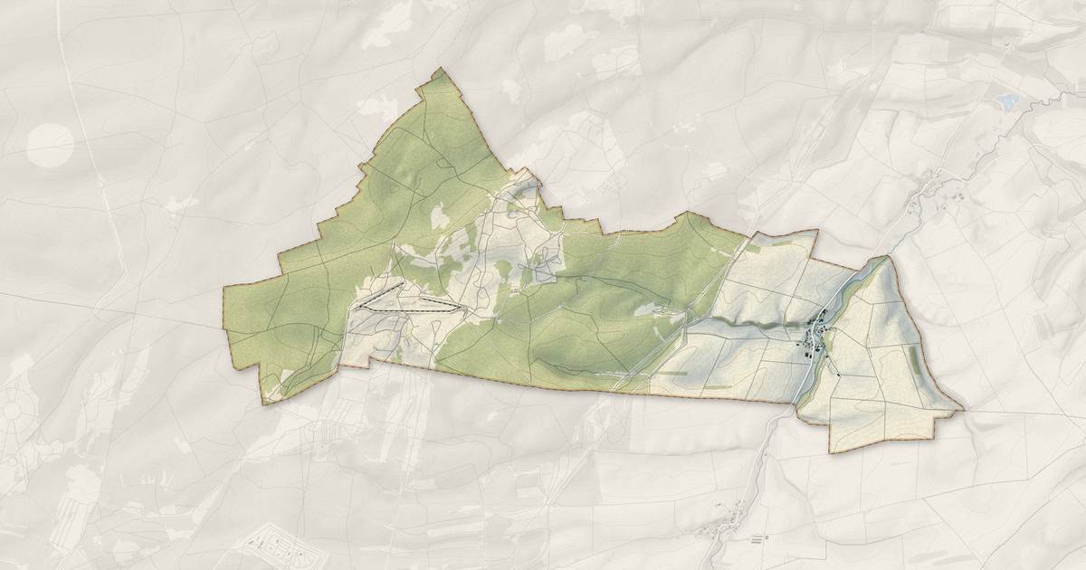 Portrait cartographique de Wargemoulin-Hurlus : relief, eau, forêts, bâti et voies, calculés à partir des données de l'IGN