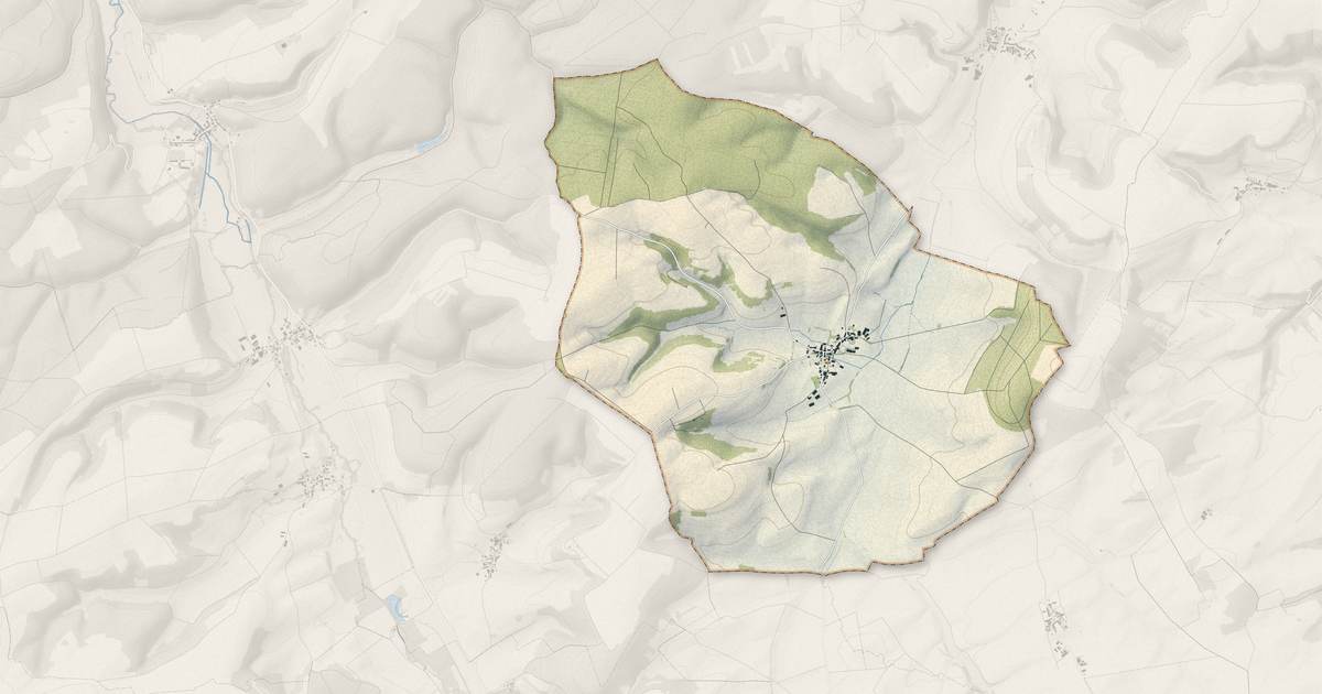 Portrait cartographique de Ambonville : relief, eau, forêts, bâti et voies, calculés à partir des données de l'IGN
