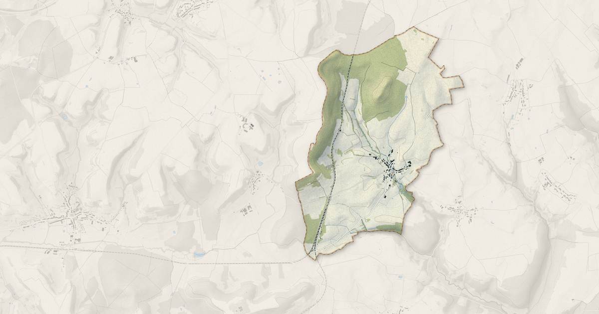 Portrait cartographique de Andilly-en-Bassigny : relief, eau, forêts, bâti et voies, calculés à partir des données de l'IGN