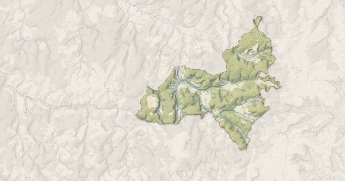 Portrait cartographique de Auberive : relief, eau, forêts, bâti et voies, calculés à partir des données de l'IGN
