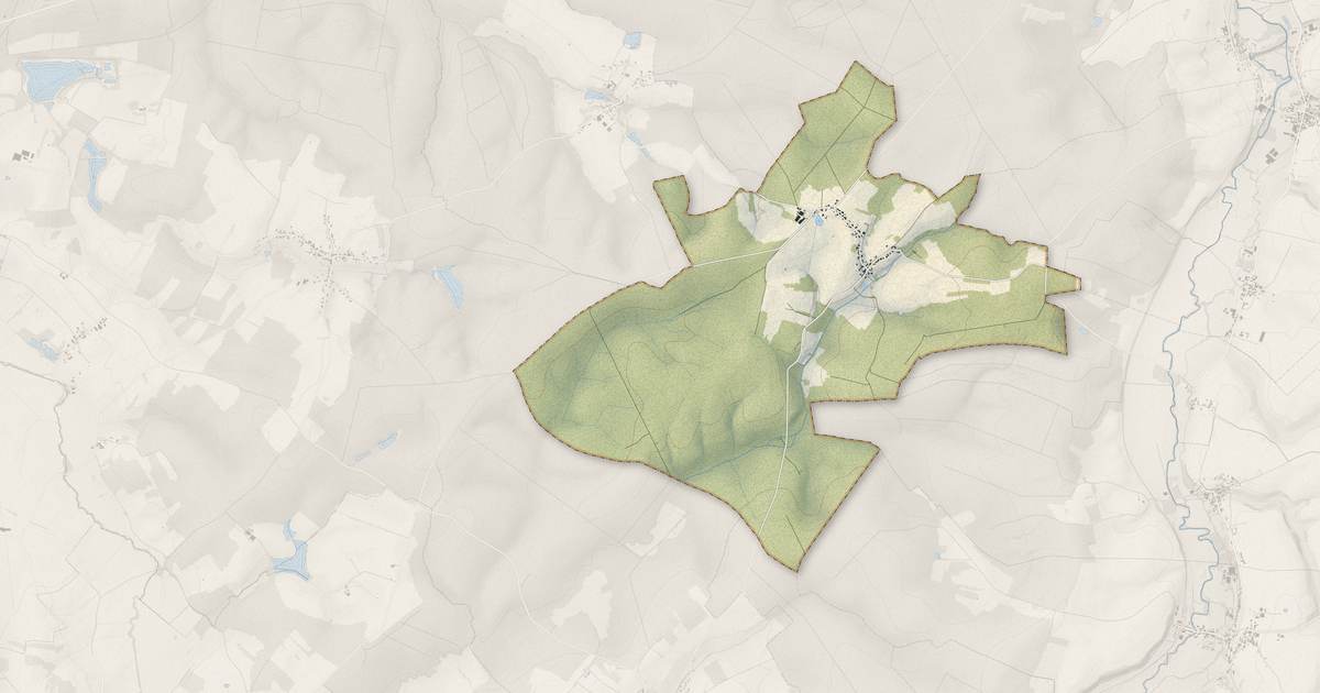 Portrait cartographique de Bailly-aux-Forges : relief, eau, forêts, bâti et voies, calculés à partir des données de l'IGN