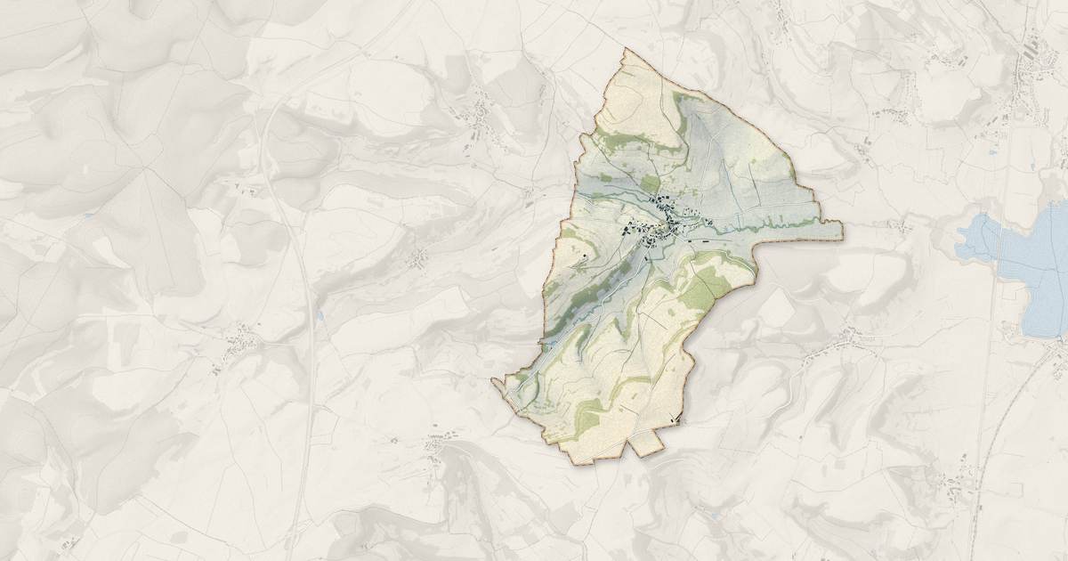 Portrait cartographique de Baissey : relief, eau, forêts, bâti et voies, calculés à partir des données de l'IGN