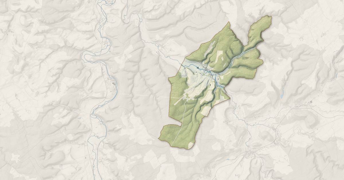 Portrait cartographique de Roches-Bettaincourt : relief, eau, forêts, bâti et voies, calculés à partir des données de l'IGN