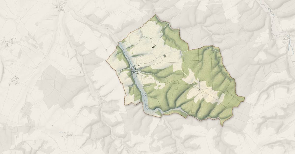 Portrait cartographique de Beurville : relief, eau, forêts, bâti et voies, calculés à partir des données de l'IGN