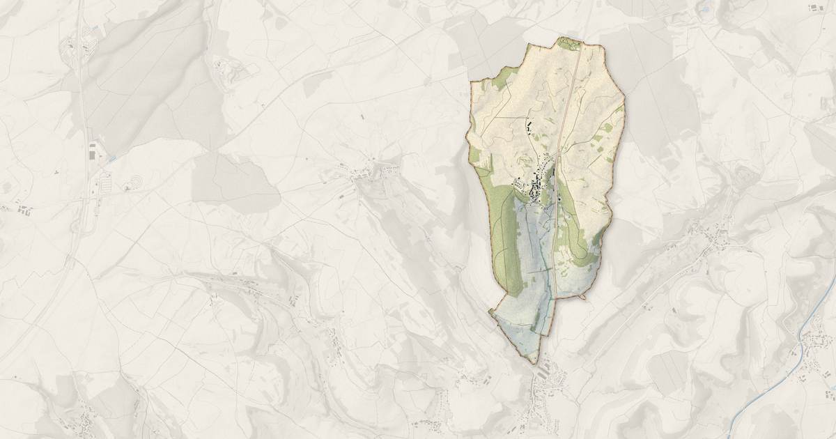 Portrait cartographique de Bourg : relief, eau, forêts, bâti et voies, calculés à partir des données de l'IGN