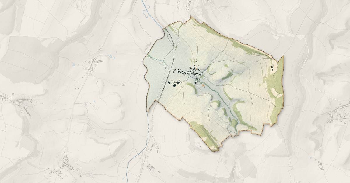 Portrait cartographique de Brainville-sur-Meuse : relief, eau, forêts, bâti et voies, calculés à partir des données de l'IGN