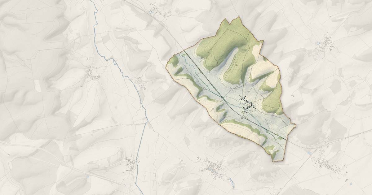 Portrait cartographique de Braux-le-Châtel : relief, eau, forêts, bâti et voies, calculés à partir des données de l'IGN