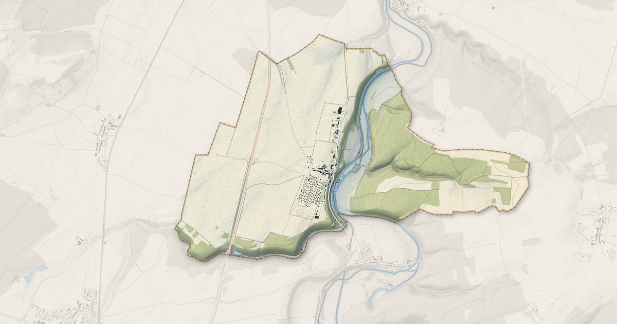 Portrait cartographique de Brethenay : relief, eau, forêts, bâti et voies, calculés à partir des données de l'IGN