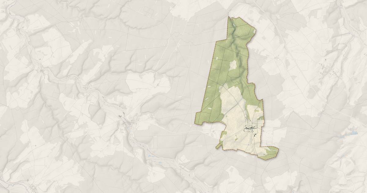 Portrait cartographique de Bugnières : relief, eau, forêts, bâti et voies, calculés à partir des données de l'IGN