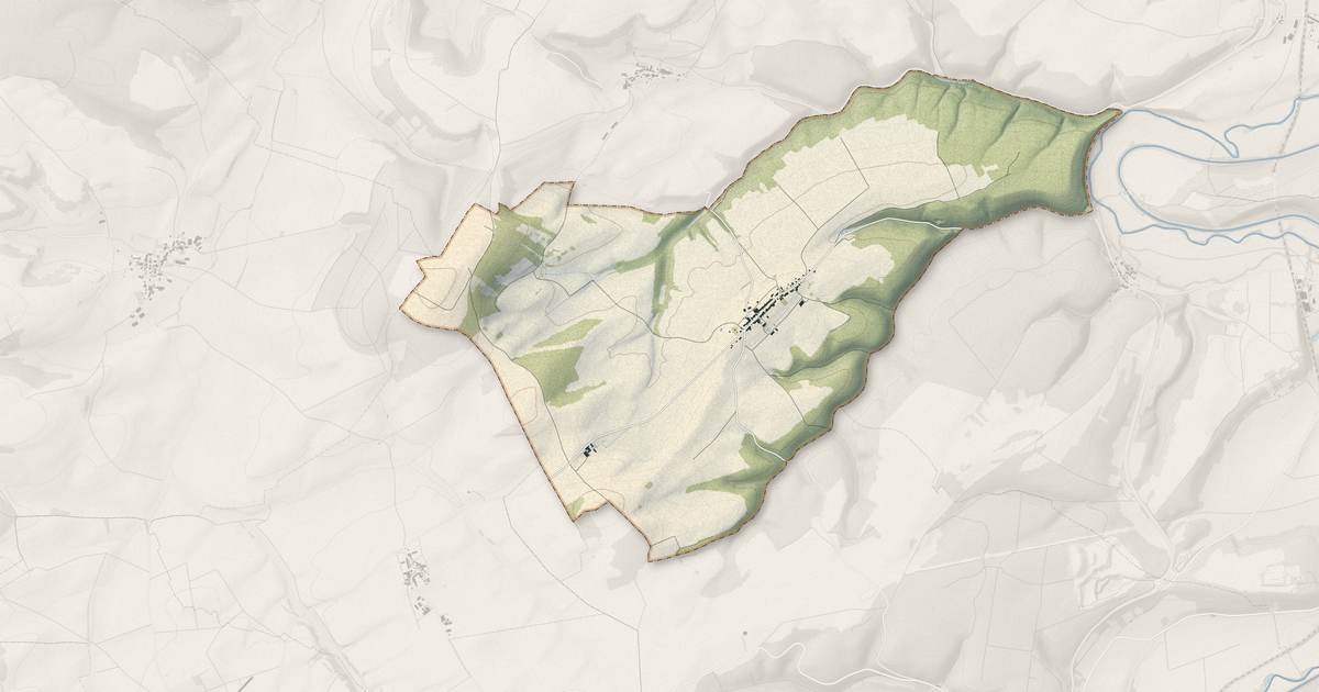 Portrait cartographique de Cerisières : relief, eau, forêts, bâti et voies, calculés à partir des données de l'IGN