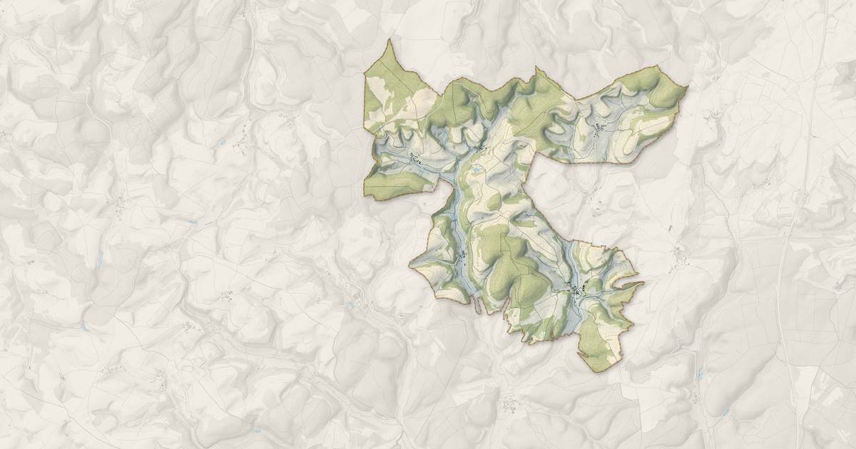 Portrait cartographique de Vals-des-Tilles : relief, eau, forêts, bâti et voies, calculés à partir des données de l'IGN