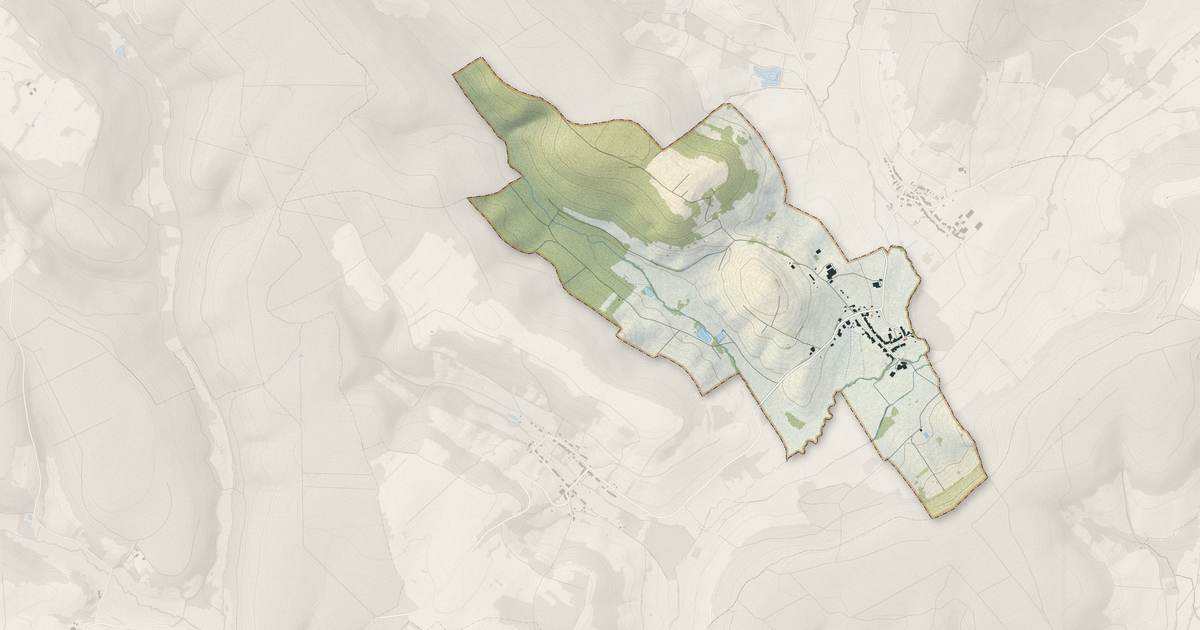 Portrait cartographique de Champigny-sous-Varennes : relief, eau, forêts, bâti et voies, calculés à partir des données de l'IGN