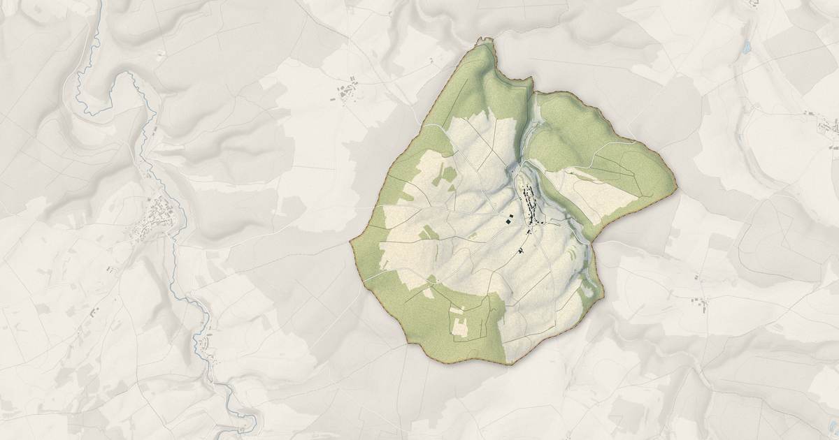 Portrait cartographique de Consigny : relief, eau, forêts, bâti et voies, calculés à partir des données de l'IGN