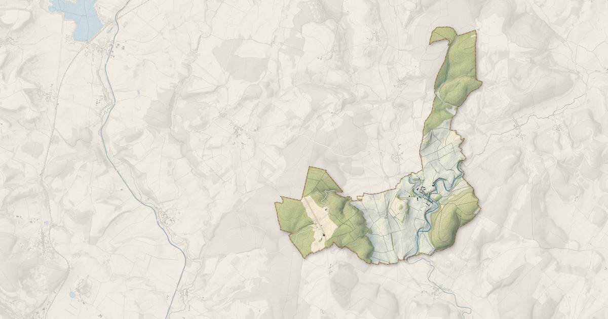 Portrait cartographique de Coublanc : relief, eau, forêts, bâti et voies, calculés à partir des données de l'IGN
