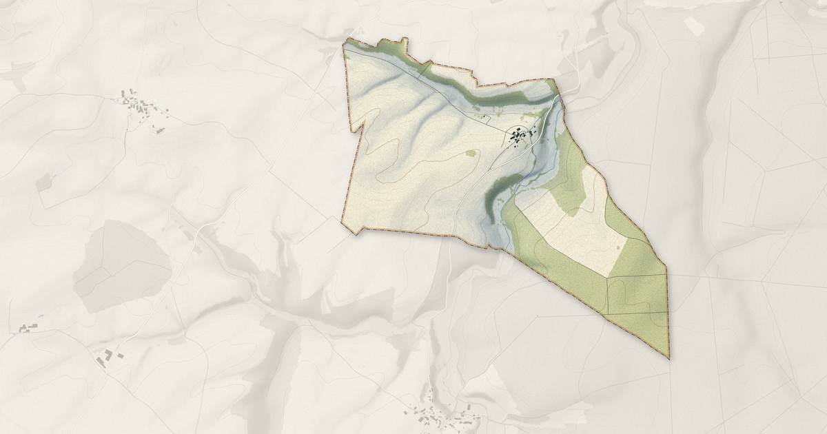 Portrait cartographique de Curmont : relief, eau, forêts, bâti et voies, calculés à partir des données de l'IGN