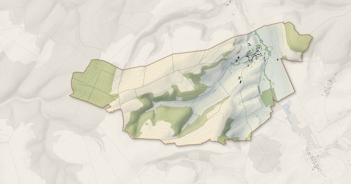 Portrait cartographique de Daillancourt : relief, eau, forêts, bâti et voies, calculés à partir des données de l'IGN