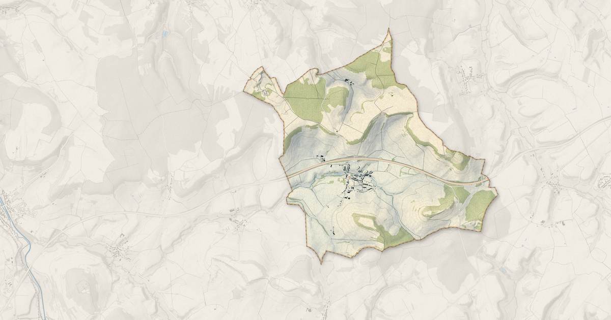 Portrait cartographique de Dampierre : relief, eau, forêts, bâti et voies, calculés à partir des données de l'IGN