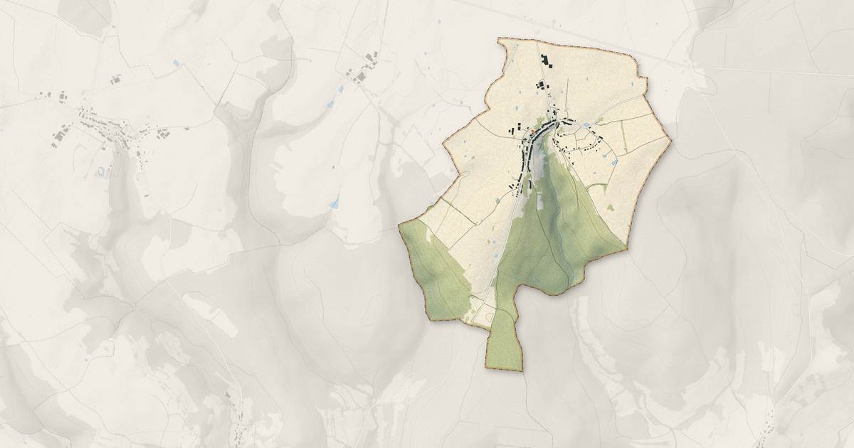 Portrait cartographique de Damrémont : relief, eau, forêts, bâti et voies, calculés à partir des données de l'IGN