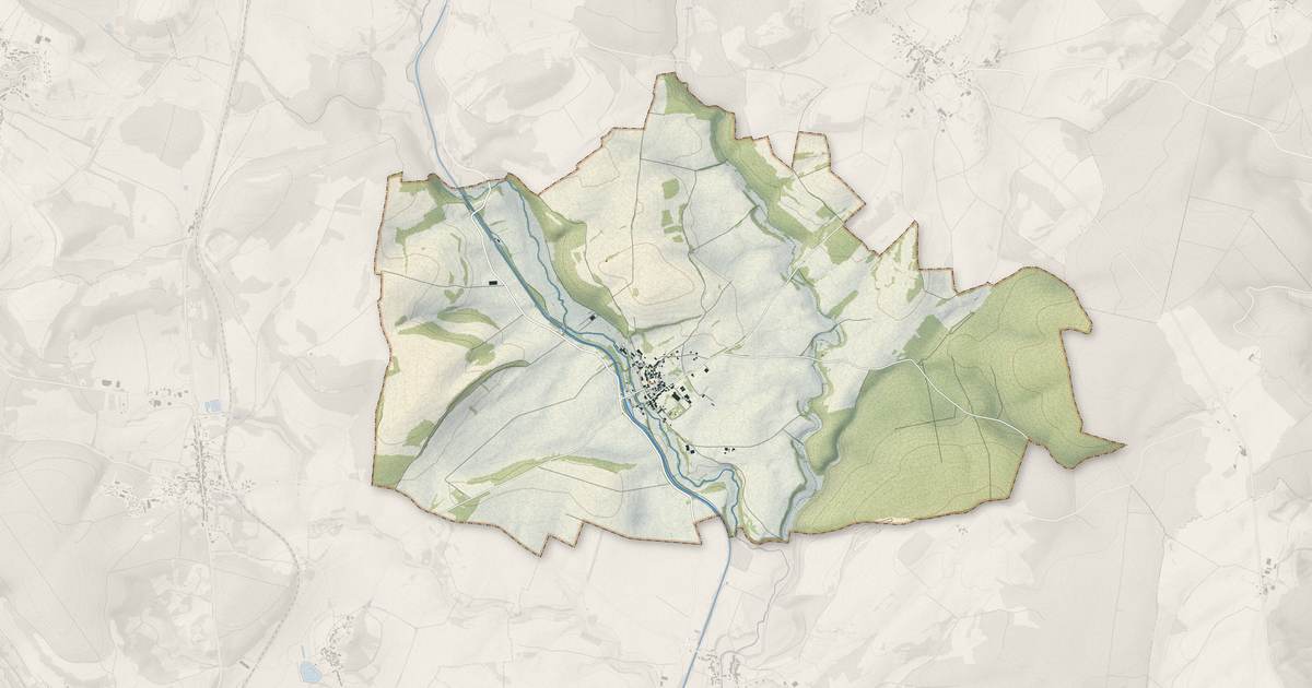Portrait cartographique de Dommarien : relief, eau, forêts, bâti et voies, calculés à partir des données de l'IGN