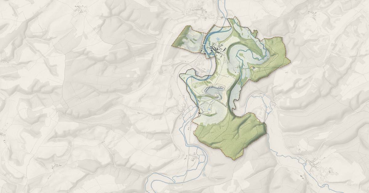 Portrait cartographique de Donjeux : relief, eau, forêts, bâti et voies, calculés à partir des données de l'IGN