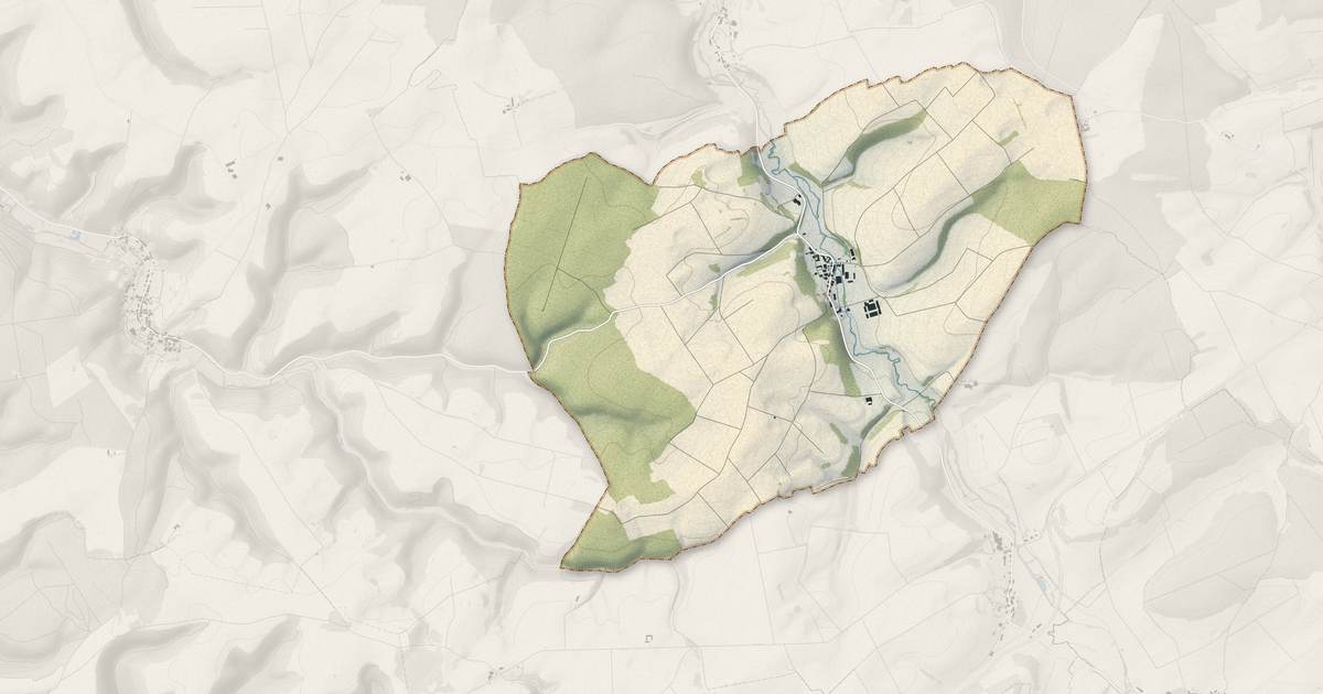 Portrait cartographique de Effincourt : relief, eau, forêts, bâti et voies, calculés à partir des données de l'IGN