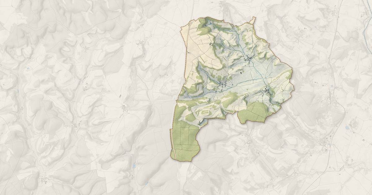 Portrait cartographique de Le Val-d'Esnoms : relief, eau, forêts, bâti et voies, calculés à partir des données de l'IGN