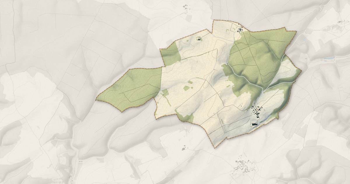 Portrait cartographique de Ferrière-et-Lafolie : relief, eau, forêts, bâti et voies, calculés à partir des données de l'IGN