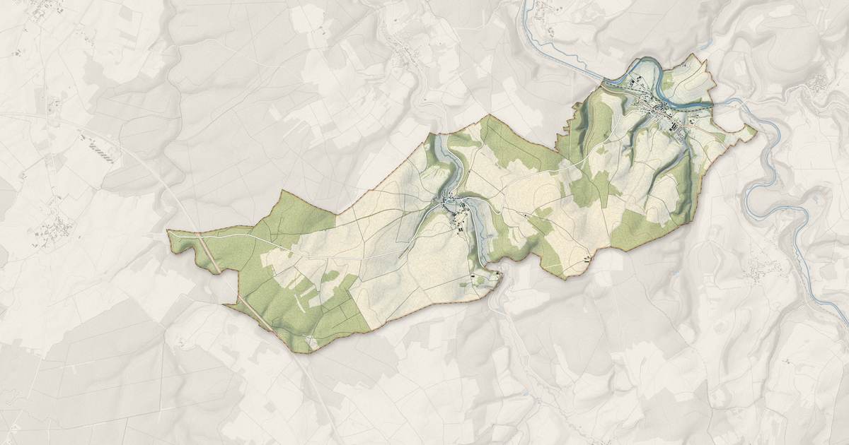 Portrait cartographique de Foulain : relief, eau, forêts, bâti et voies, calculés à partir des données de l'IGN
