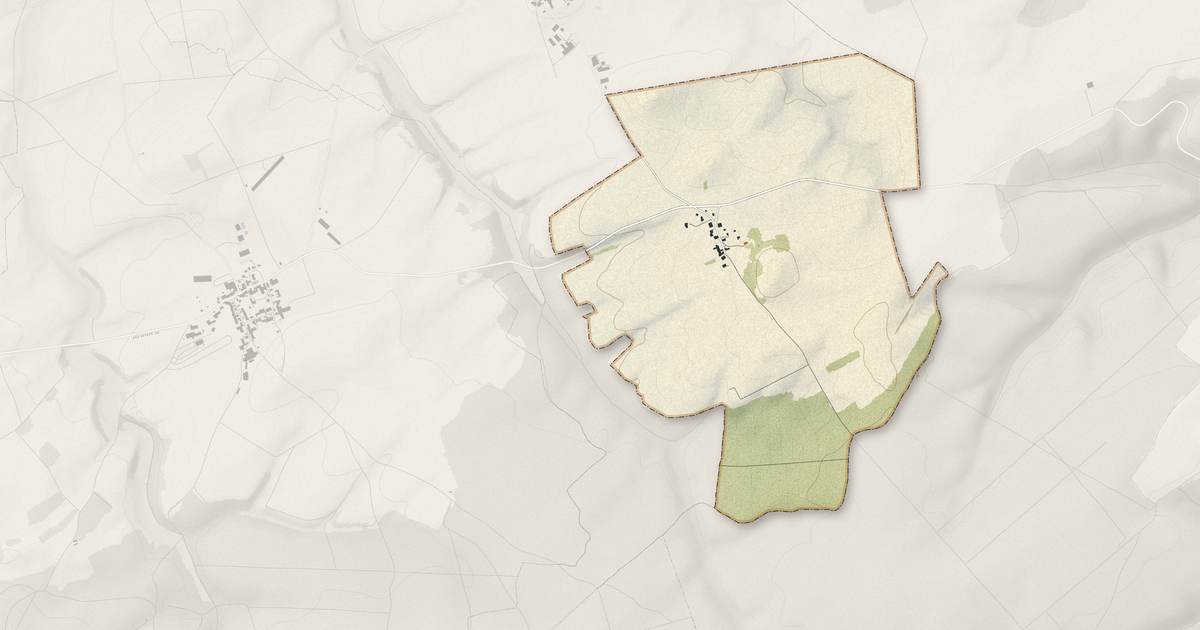 Portrait cartographique de La Genevroye : relief, eau, forêts, bâti et voies, calculés à partir des données de l'IGN