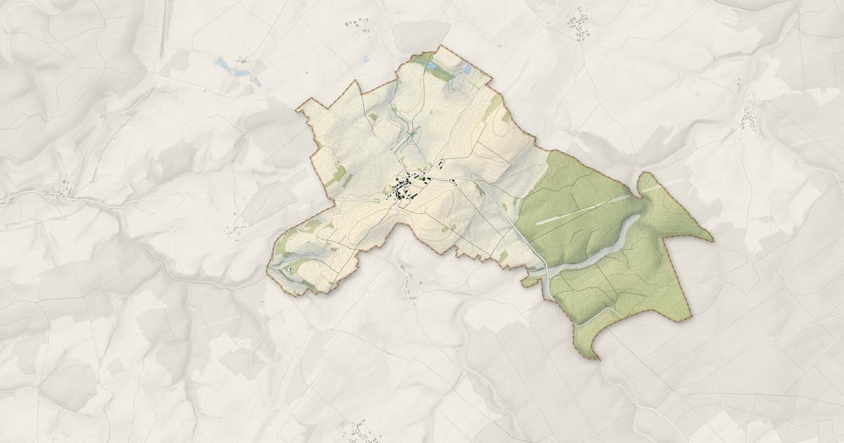 Portrait cartographique de Germay : relief, eau, forêts, bâti et voies, calculés à partir des données de l'IGN