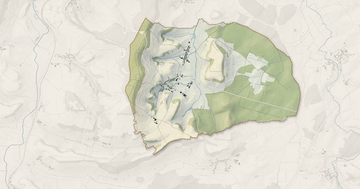 Portrait cartographique de Graffigny-Chemin : relief, eau, forêts, bâti et voies, calculés à partir des données de l'IGN