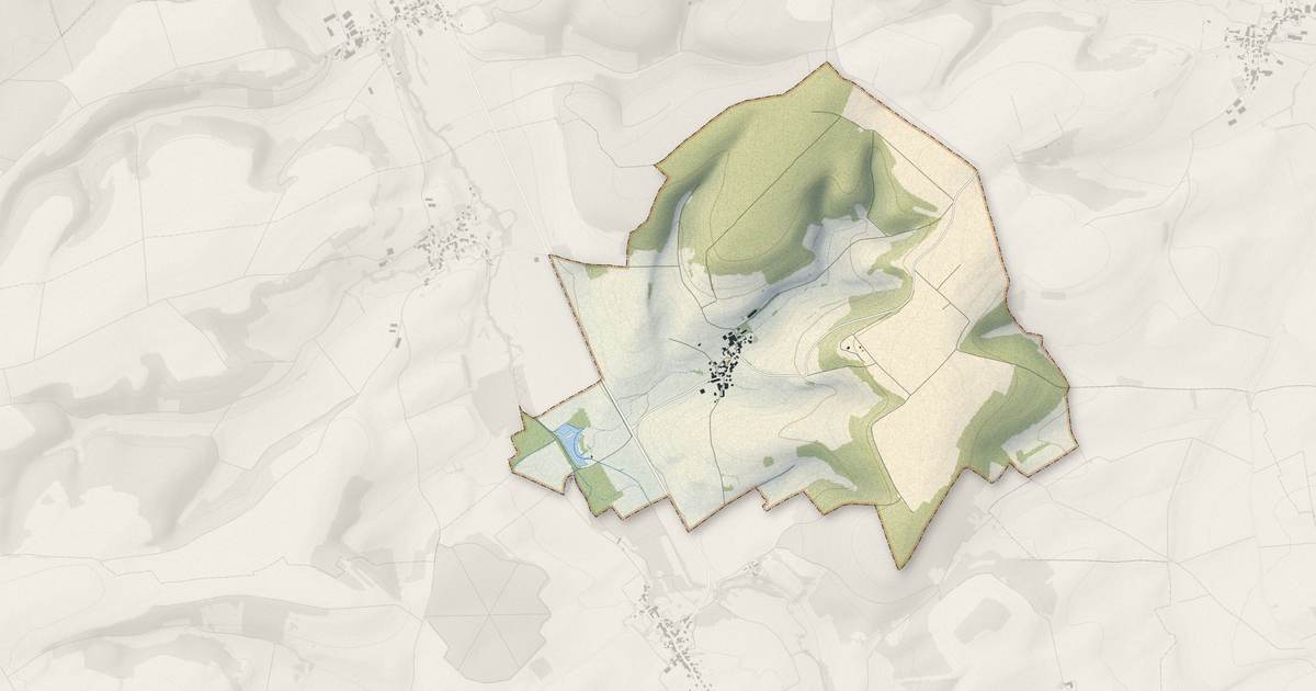 Portrait cartographique de Guindrecourt-sur-Blaise : relief, eau, forêts, bâti et voies, calculés à partir des données de l'IGN
