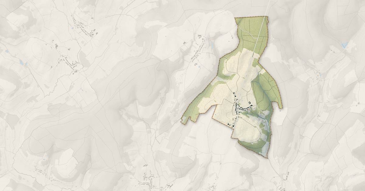 Portrait cartographique de Guyonvelle : relief, eau, forêts, bâti et voies, calculés à partir des données de l'IGN