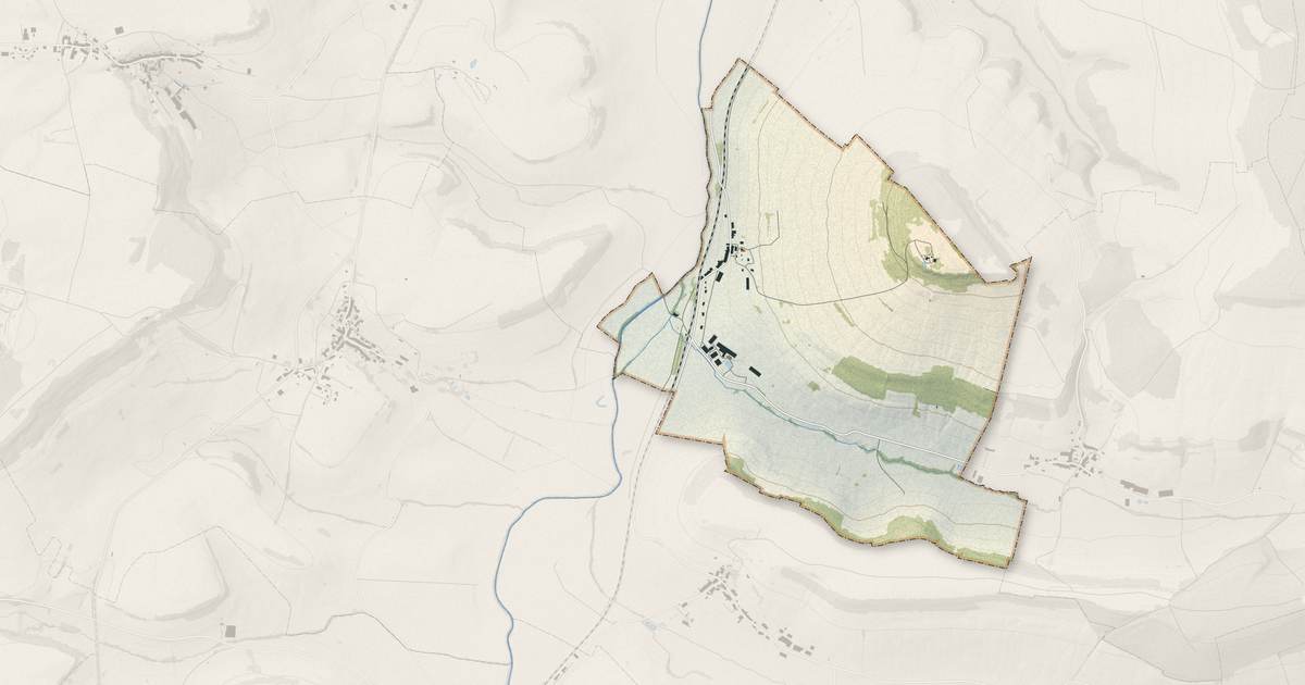 Portrait cartographique de Hâcourt : relief, eau, forêts, bâti et voies, calculés à partir des données de l'IGN