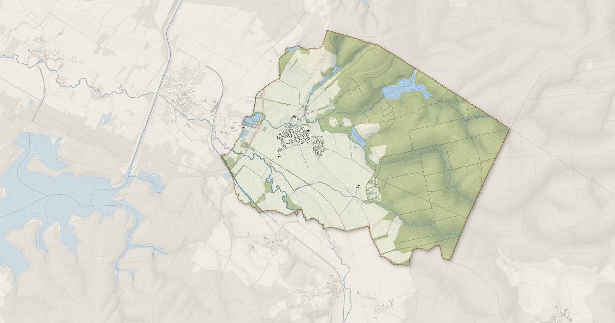 Portrait cartographique de Humbécourt : relief, eau, forêts, bâti et voies, calculés à partir des données de l'IGN