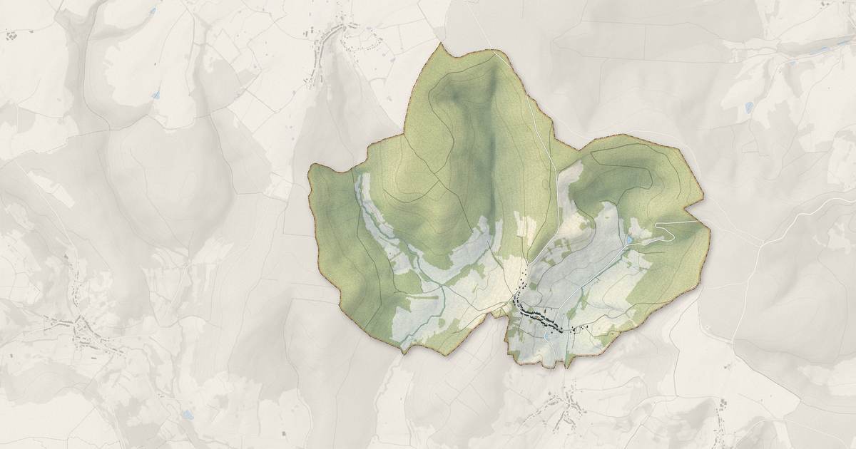 Portrait cartographique de Laneuvelle : relief, eau, forêts, bâti et voies, calculés à partir des données de l'IGN