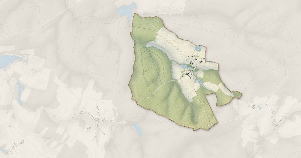 Portrait cartographique de Laneuville-à-Rémy : relief, eau, forêts, bâti et voies, calculés à partir des données de l'IGN