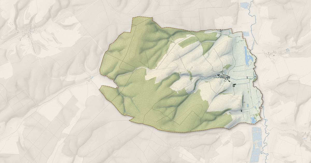 Portrait cartographique de Lanty-sur-Aube : relief, eau, forêts, bâti et voies, calculés à partir des données de l'IGN