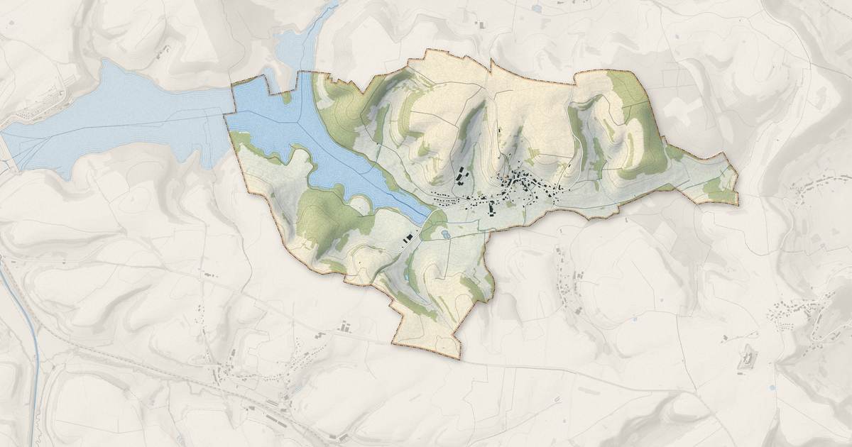 Portrait cartographique de Lecey : relief, eau, forêts, bâti et voies, calculés à partir des données de l'IGN