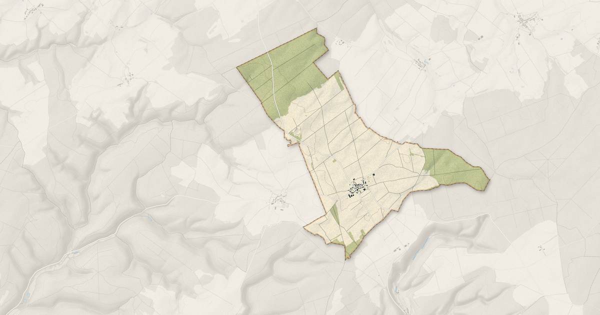 Portrait cartographique de Leurville : relief, eau, forêts, bâti et voies, calculés à partir des données de l'IGN