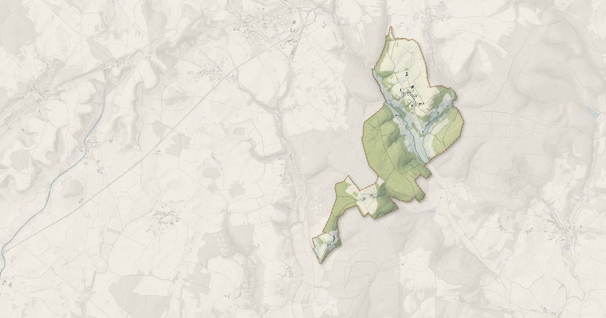 Portrait cartographique de Les Loges : relief, eau, forêts, bâti et voies, calculés à partir des données de l'IGN